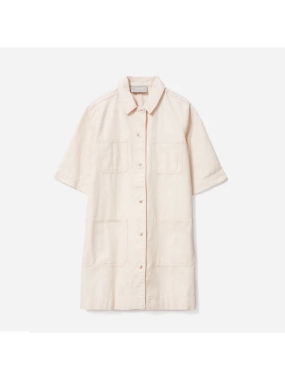 Everlane the Chore utility canvas buttons front Mini shirts Dress size 10